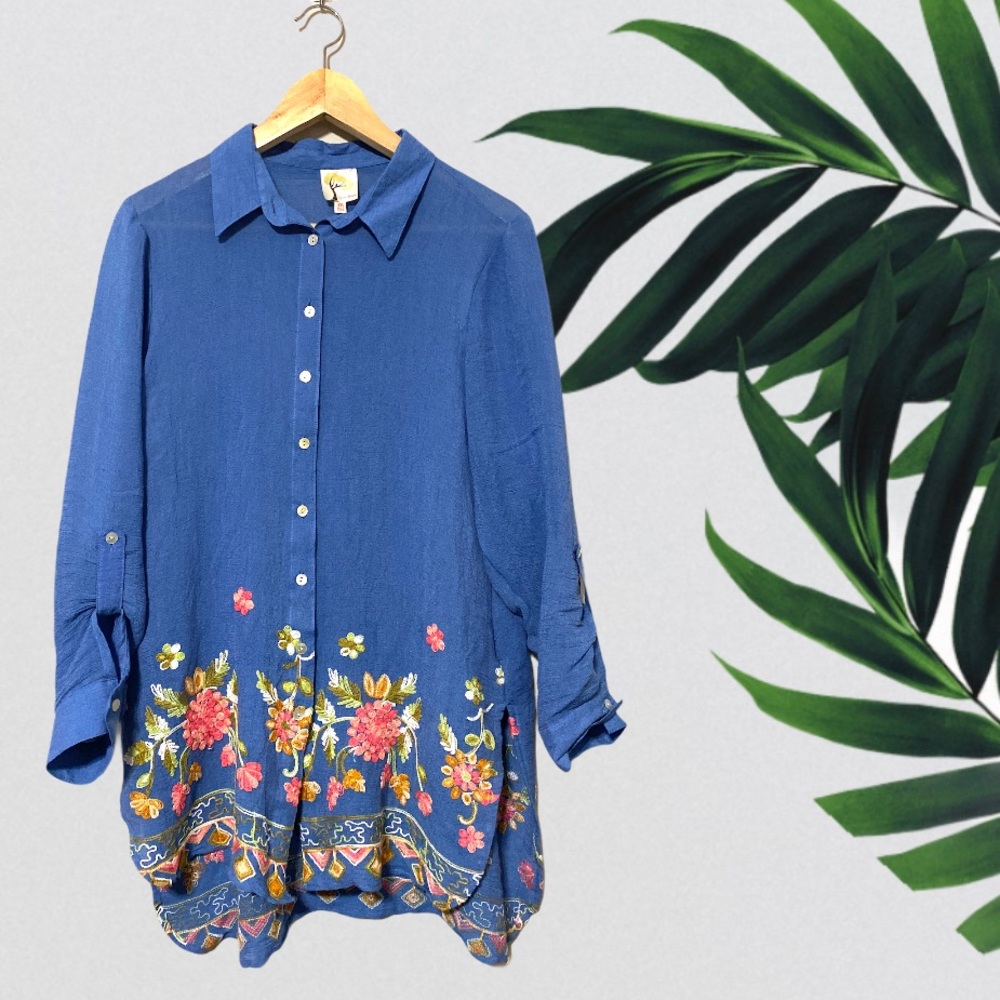 Fig and Flower Floral Button Down Shirt